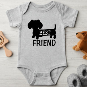 Best Friend Dachshund One Piece Baby Outfit Unisex Bodysuit