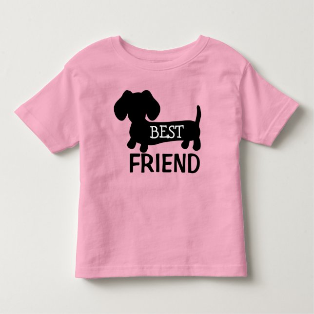 Best Friend Dachshund Toddler Shirt Pink (Front)