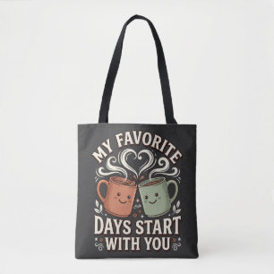 Best Friend Day Shirt: Cute Coffee Matching Outfit Tote Bag