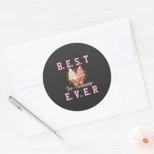 Best Friend Day Shirt: Cute Ice Cream Bestie Classic Round Sticker