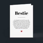 Best friend definition, bestie meaning card<br><div class="desc">Bestie definition card for your true friend. Best friend definition: An irreplaceable person who is by your side throughout life's ups and downs no matter their troubles. Someone who always listens, never judges, and gives the best advice. You can always count on them for laughs, they're the best secret keepers...</div>