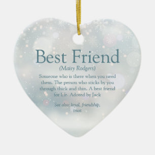 Best Friend Definition Merry Christmas Ceramic Ornament