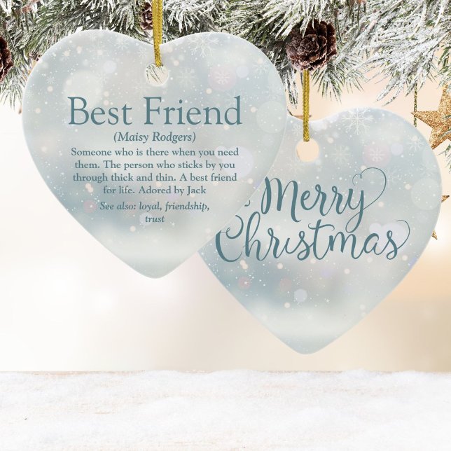 Best Friend Definition Merry Christmas Ceramic Ornament (Best Friend Definition Merry Christmas Ceramic Ornament)