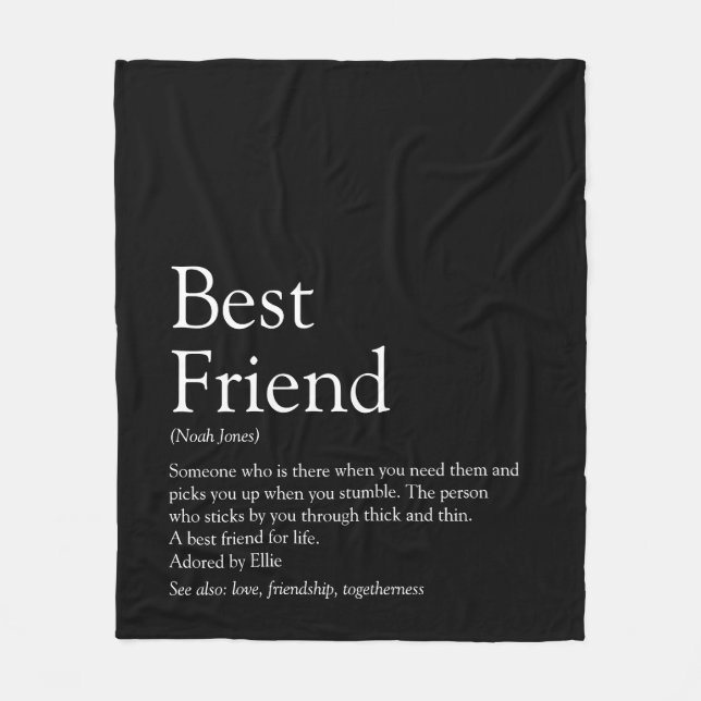 Best Friend Definition Personalised Fleece Blanket (Front)