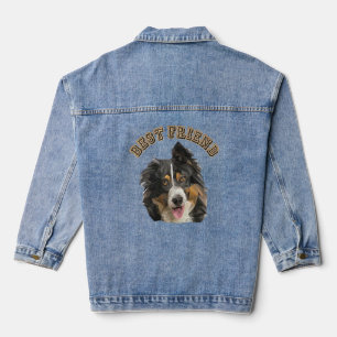 Best Friend Dog Daddy Dog Mum Australian Shepherd Denim Jacket