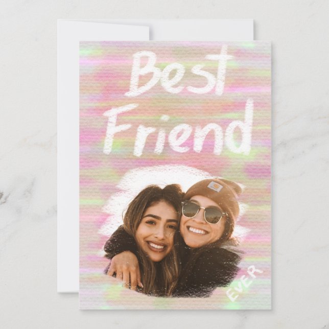 Best Friend Ever Colourful Funny Tropical Photo Invitation (Front)