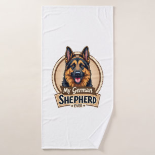 Best Friend Ever My German Shepherd Vintage Dog Lo Bath Towel