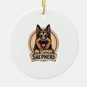 Best Friend Ever My German Shepherd Vintage Dog Lo Ceramic Ornament