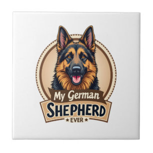 Best Friend Ever My German Shepherd Vintage Dog Lo Ceramic Tile