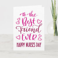 Best Friend Ever Nurses Day Typography in Pink