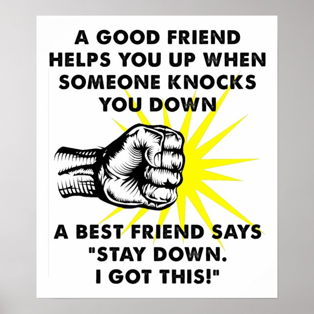 Best Friend Fighting Funny Poster (Front)
