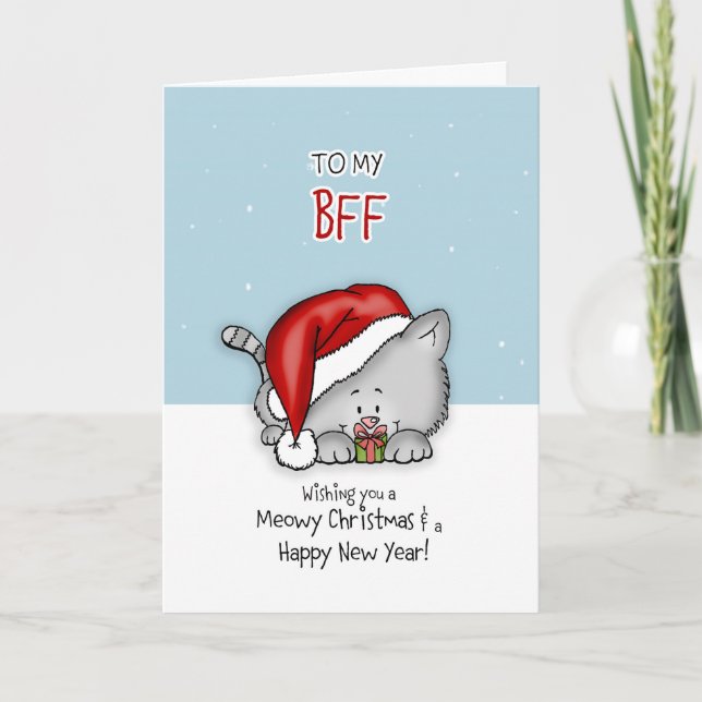 Best Friend forever - Cat Christmas card (Front)