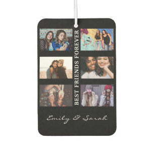 Best Friend Forever Custom 6 Photo collage & Name Car Air Freshener