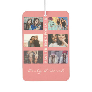 Best Friend Forever Custom 6 Photo collage & Name Car Air Freshener
