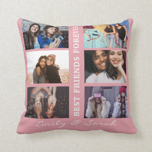 Best Friend Forever Custom 6 Photo collage & Name Cushion