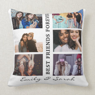 Best Friend Forever Custom 6 Photo collage & Name Cushion