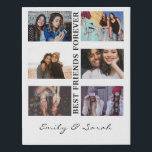 Best Friend Forever Custom 6 Photo collage & Name Faux Canvas Print<br><div class="desc">This canvas has an easy collage template where you can upload your 6 favourite bestie pictures.
This will be the perfect gift to show your love for your best friend.
you can also personalise it with your names and custom text.</div>