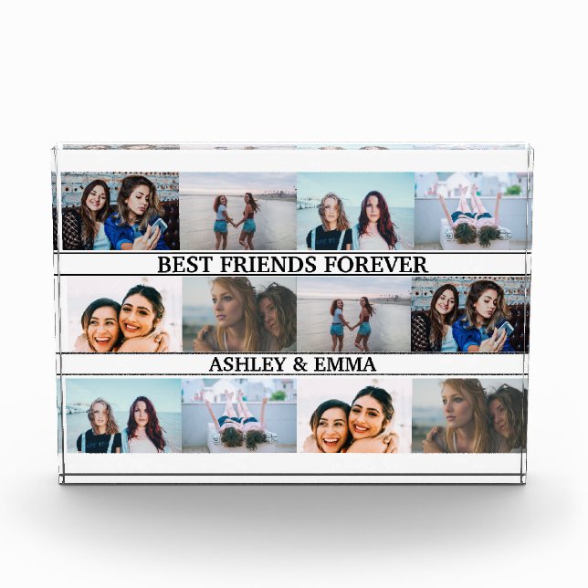 Best Friend Forever Custom Names 12 Photo Collage (Front)