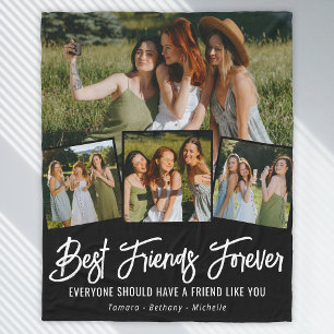 Best Friend Forever Photo Collage Fleece Blanket