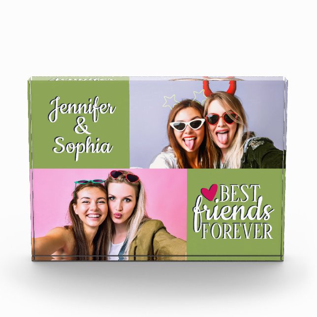 Best Friend forever two pictures template modern Photo Block (Front)