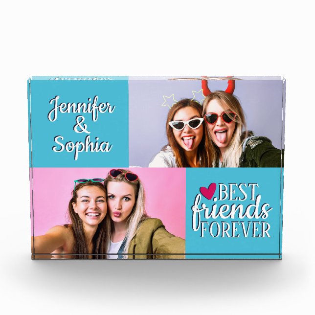 Best Friend forever two pictures template modern Photo Block (Front)