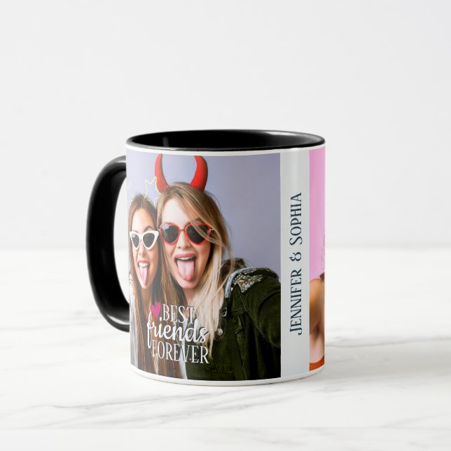 Best Friend forever two pictures template trendy Mug (Front Left)