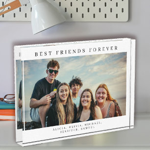 Best friend forever typography names photo block