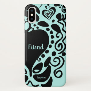 Best Friend   "Friend" Half   Trendy Pattern iPhone X Case