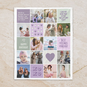 Best Friend Friendship Besties BFF Photo Collage Fleece Blanket
