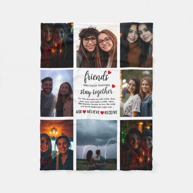 Best Friend Friendship Day Photo Fleece Blanket (Front)
