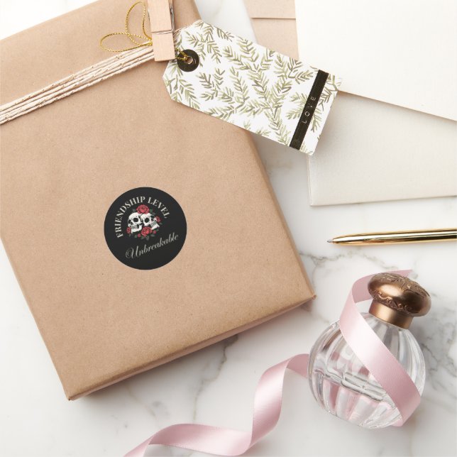 Best Friend, Friendship Level: Unbreakable, friend Classic Round Sticker (Gifting)