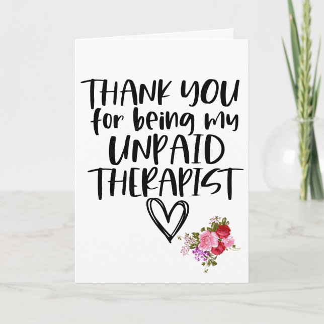 Best Friend Funny Floral Thank You Holiday Card (Front)