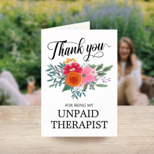 Best Friend Funny Floral Thank You Holiday Card