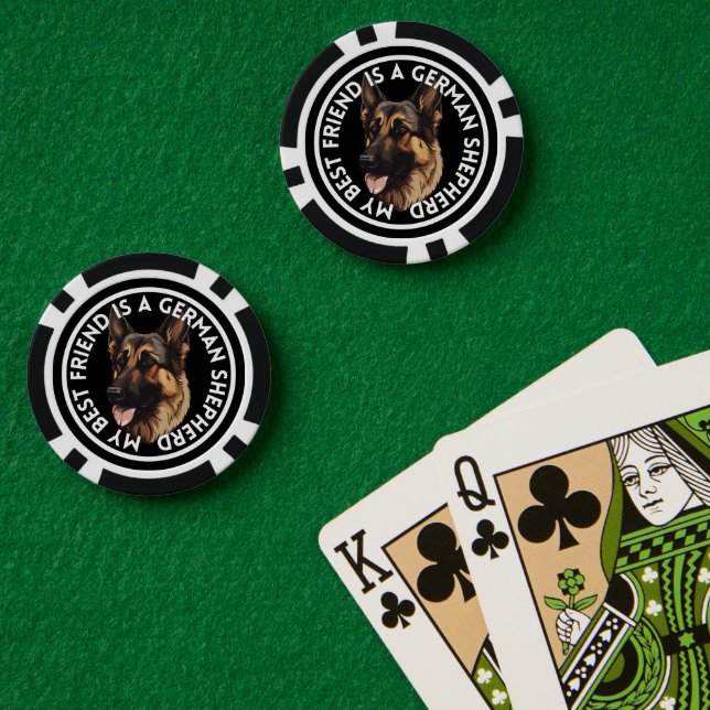 Best Friend German Shepherd Poker Chips (Poker Table (Double))