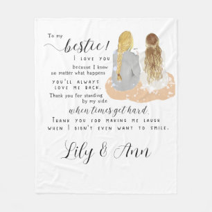 Best Friend Gift Bestie BFF Best Friends Forever Fleece Blanket