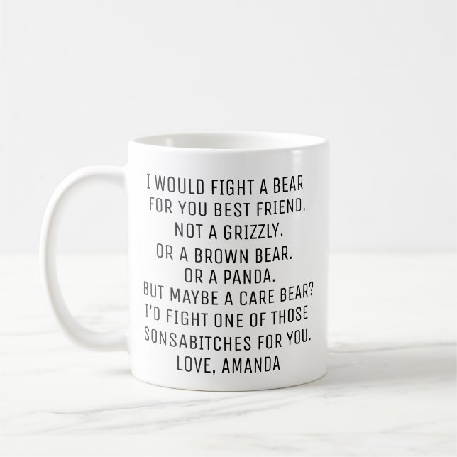 Best Friend Gift Personalised Best Friend Coffee Mug (Left)