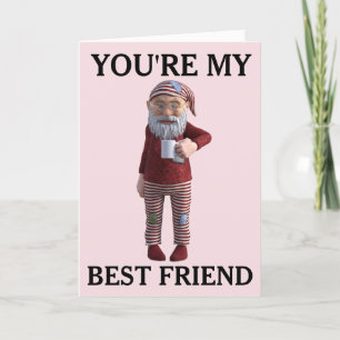 BEST FRIEND GNOME ELF CHRISTMAS CARD