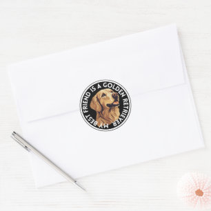 Best Friend Golden Retriever Classic Round Sticker