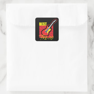 Best Friend Guitar Square Sticker