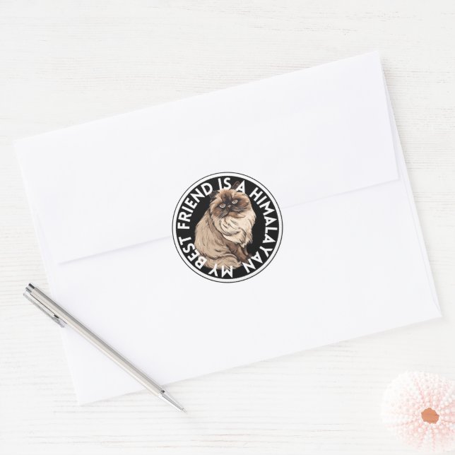 Best Friend Himalayan Cat Classic Round Sticker (Envelope)