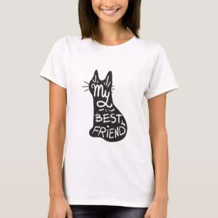 Best Friend Is My Cat Funny Black Cat Quote T-Shirt