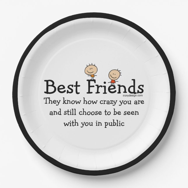 Best Friend Knows Cute Funny Paper Plates (Front)
