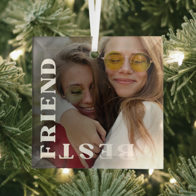 Best Friend large photo Black glass Ornament (Insitu)
