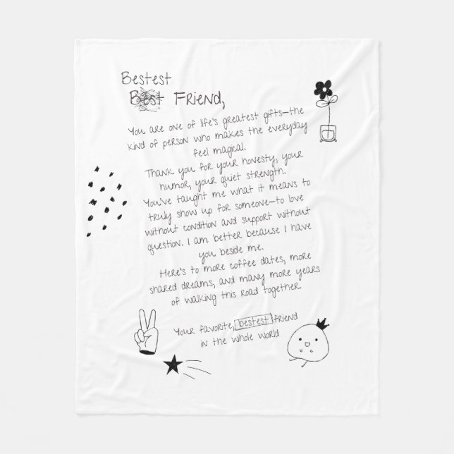 Best Friend Letter Fleece Blanket (Front)