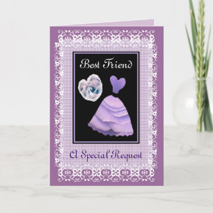 BEST FRIEND Maid of Honour - PURPLE Gown Invitation