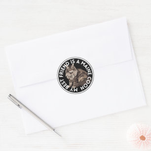 Best Friend Maine Coon Cat Classic Round Sticker