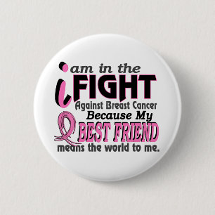 Best Friend Means The World To Me Breast Cancer 6 Cm Round Badge