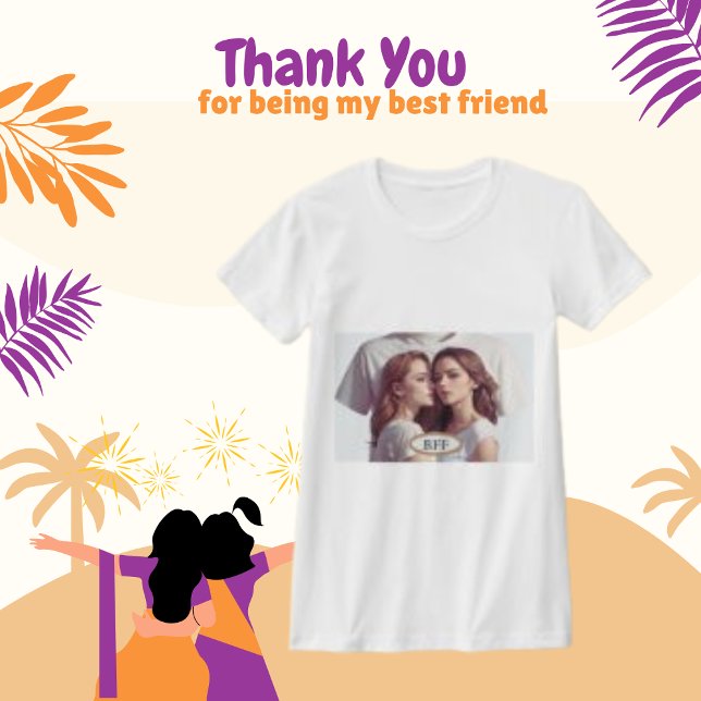 Best Friend Modern Photo Frame White Colour T-Shirt (Creator Uploaded)
