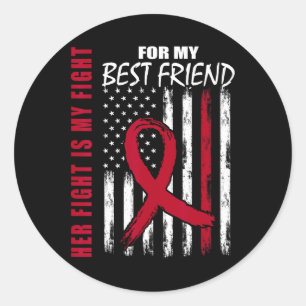 Best Friend Multiple Myeloma Awareness American Fl Classic Round Sticker