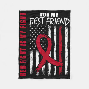 Best Friend Multiple Myeloma Awareness American Fl Fleece Blanket